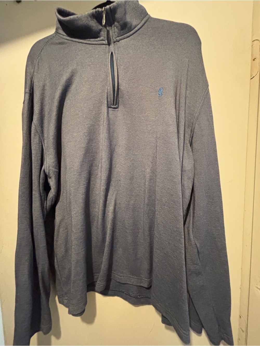 Izod Men's Slate Blue Quarter-Zip Sweater
